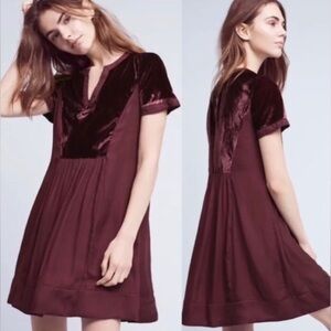 MAEVE at Anthropologie Ingrid Velvet Dress size XS